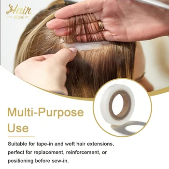 Hair Want 3 Yards Einseitiges Haarverlängerungsband für Tape-Weft & Tape-in Extensions Haarsystem-Klebeband