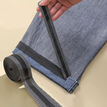 DIY Nähen Stoff selbstklebende Hosen Paste Eisen auf Hosen Rand kürzen Reparatur Hosen für Jean Kleidung