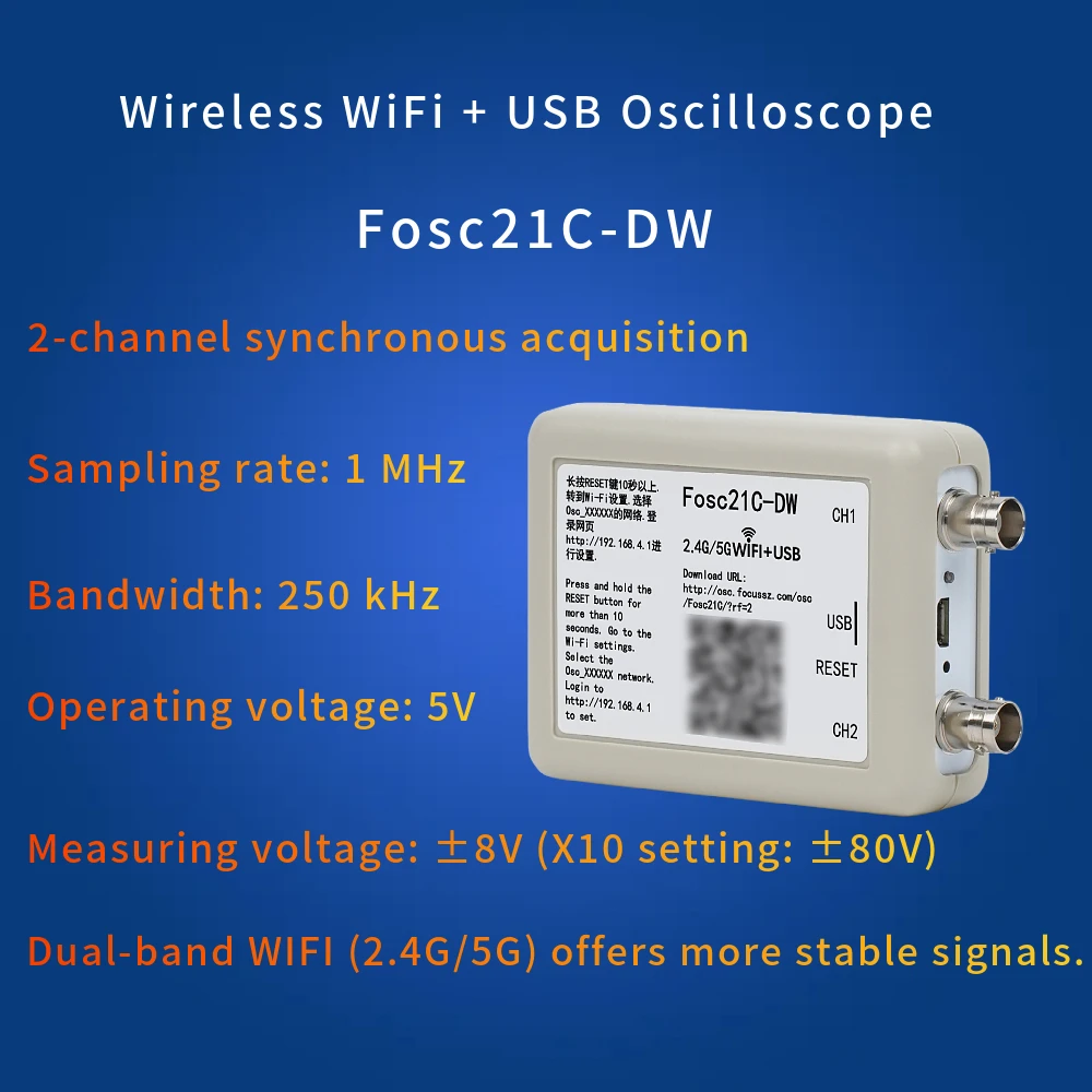 Fosc21C-DW Dualband WIFI + USB-Oszilloskop – Bild 3