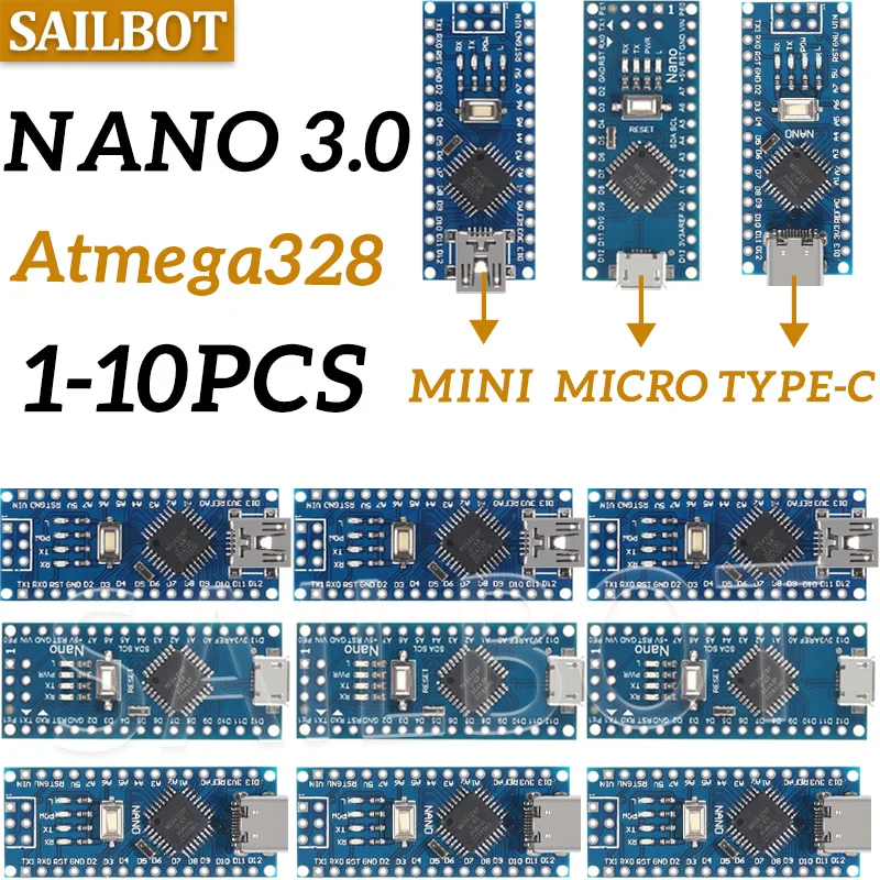 10-1PCS Nano 3.0 Mit dem Bootloader-kompatiblen Controller