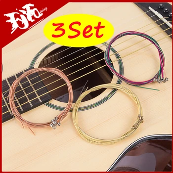Bunte Folk Gitarre String Ersatzteile Akustische Gitarre Kupfer Core Saiten Kit Musical Instrument Zubehör