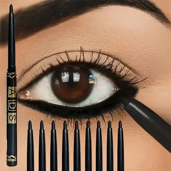 Langlebiger, wasserfester schwarzer Eyeliner-Stift - wischfest, schweißresistent für kräftiges (3 Stück)