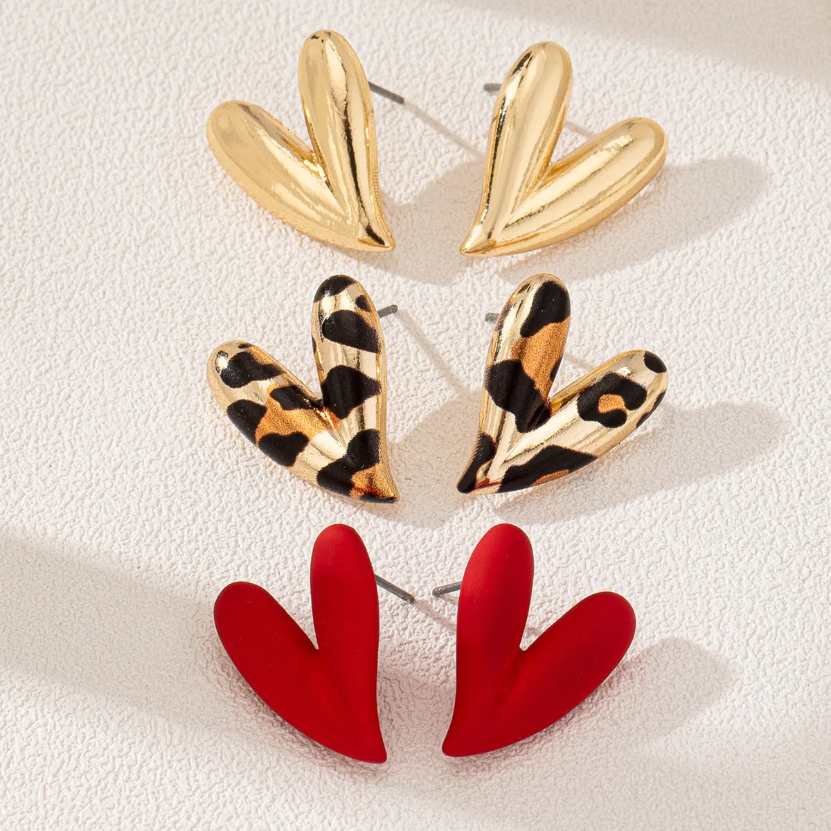 3 Paar elegante Design-Ohrring-Sets mit Leoparden- und – Bild 3