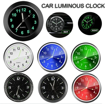Auto Uhr leuchtende Automobile interne Stick-On Mini Digitaluhr Mechaniker Quarzuhren Auto Ornament