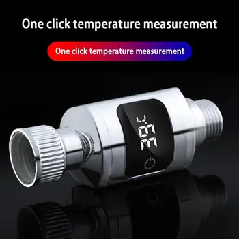 LED Digitaler Duschpyrometer Temperaturmonitor Strom LED-Anzeige 360° ° Drehbarer Bildschirm für Zuhause