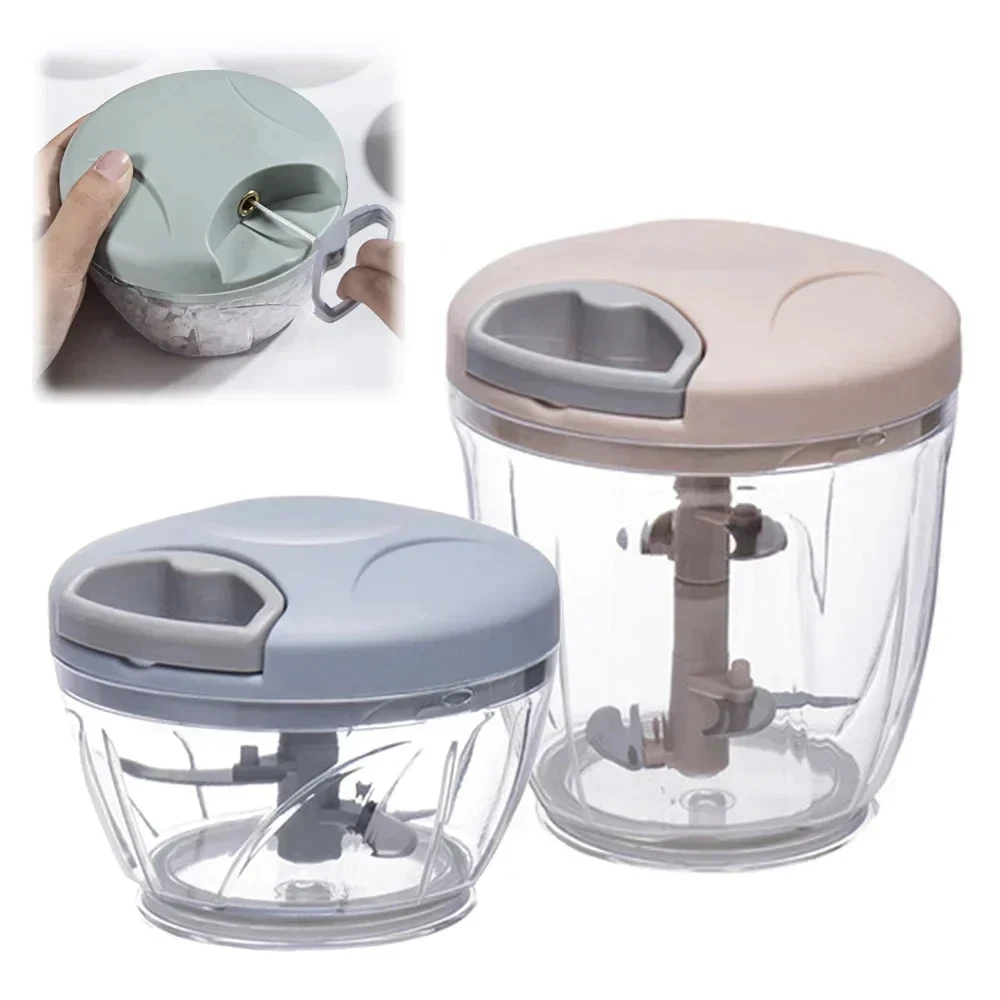 500/900ML Knoblauch Chopper Manuelle Drehen Gemüse Cutter