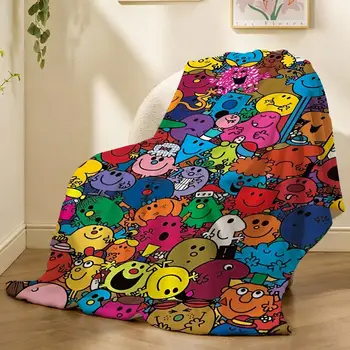 Mr M-Men Little M-Miss Weiche Flanell-Überwurfdecke, leichte, atmungsaktive Sommerdecke für Zuhause, Reisen