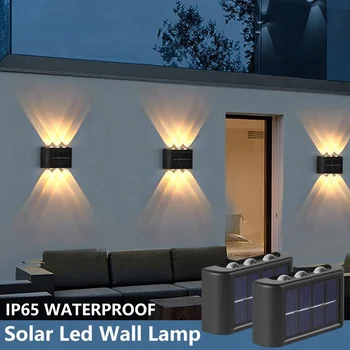 Solar-Wandleuchte für den Außenbereich, wasserdicht, solarbetrieben, beleuchtet nach oben und unten