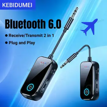 Bluetooth 6,0 AUX Audio Sender Empfänger 2 IN 1 Wireless Adapter 3,5 MM Mit Mikrofon HiFi Stereo Musik