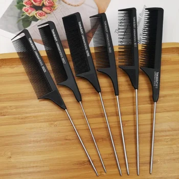 Professionelle Haar Schwanz Kämme Edelstahl Salon Cut Styling Kamm Spikes Haarpflege Styling Werkzeuge Barber