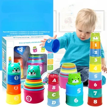 Kind Gehirn Antwort Schlacht Falten Tasse Hand Geschwindigkeit Wettbewerb Falten Tasse Baby Stapel Spiel Frühe
