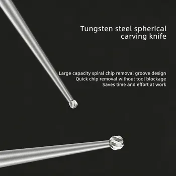 Rabbitfix 0,3 mm/0,4 mm 0,5 mm ultrafeine Schleifnadel, 2,35 mm Kugelspitze, Gravurwerkzeug mit hoher Härte