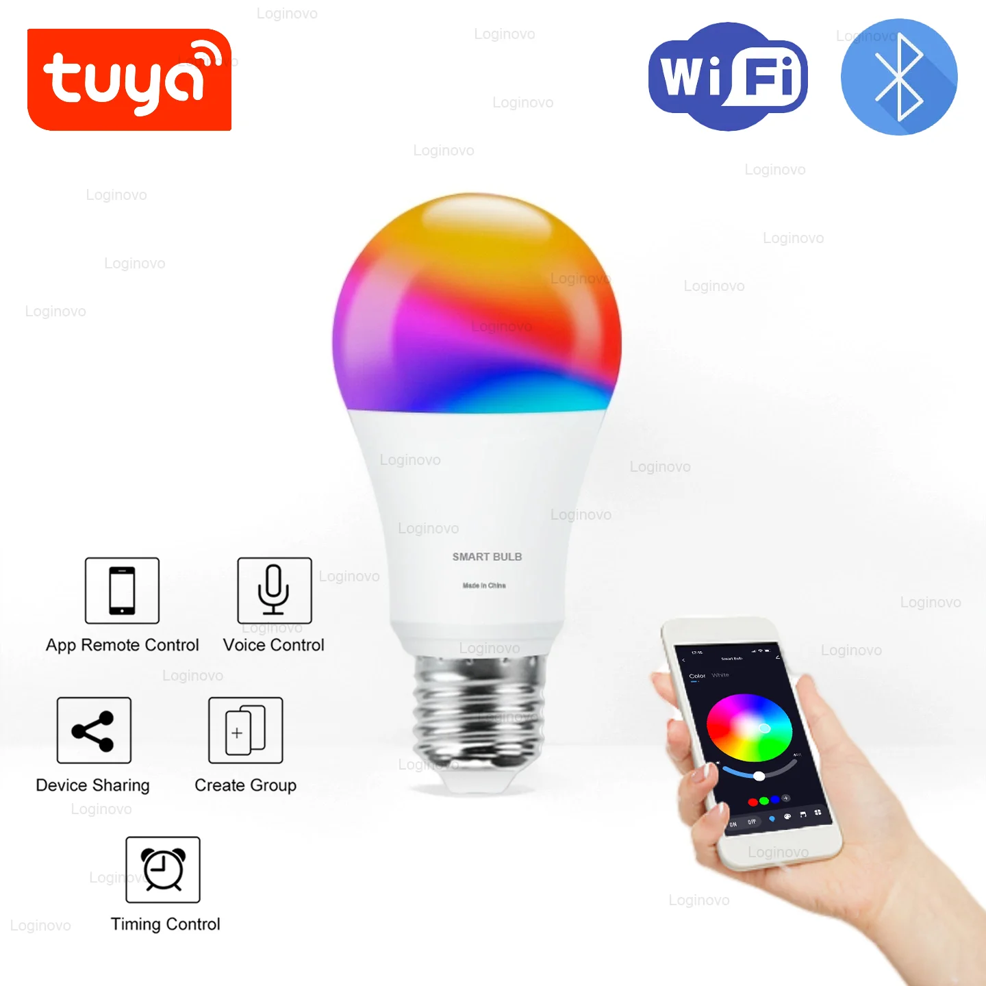 Bluetooth/WiFi LED Glühbirne E27 15W 20W 110V 220V RGB RGBCW