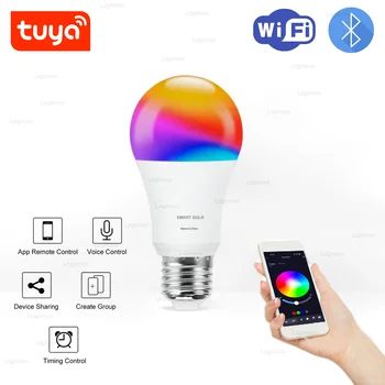 Bluetooth/WiFi LED Glühbirne E27 15W 20W 110V 220V RGB RGBCW Dimmbare Led-lampen led Lampe Für Alexa Google