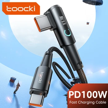 Toocki 100W USB C ZU Typ C Kabel PD Schnelle Ladegerät Für Samsung HUAWEI Xiaomi MacBook POCO Ellenbogen 90