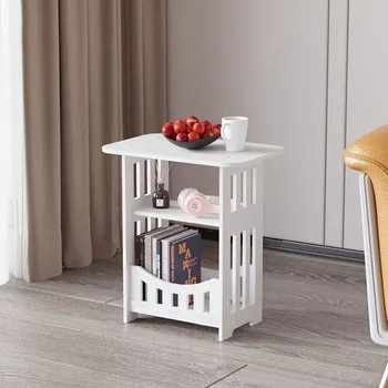 Moderner Aufbewahrungstisch aus Holz im nordischen Stil - Mehrzweck-Nachttisch- und Wohnzimmer-Organizer