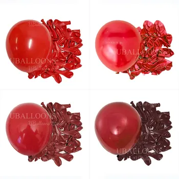 Rote Luftballons, dunkler weinroter Granat, Burgunder-Latexballons für Geburtstag, Weihnachten, Verlobung