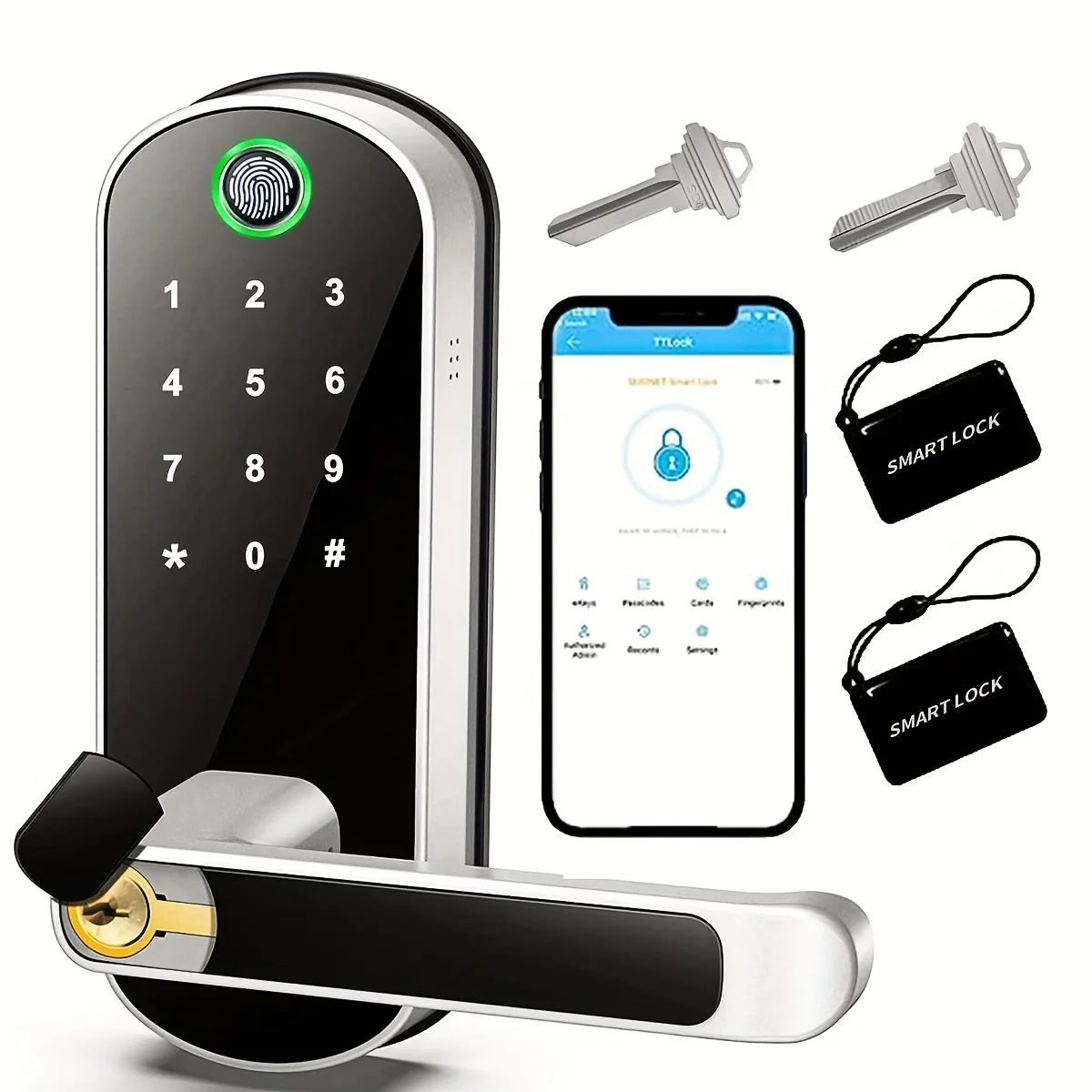 Intelligentes Fingerabdruck-Türschloss, App-Fernbedienung