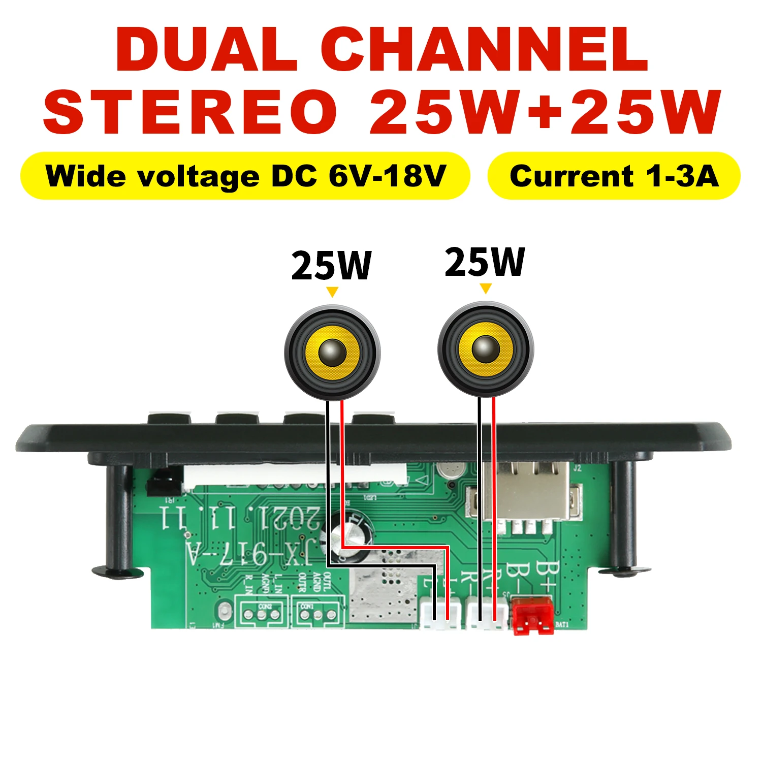 60W 50W Verstärker Bluetooth 5.0 DIY MP3 WAV Decoder Board DC – Bild 4