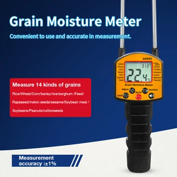 Handheld-LCD-Getreidefeuchtemessgerät für 25 Getreidesorten, Mais, Weizen, Reis, Bohnen, Erdnüsse, Sojabohnen