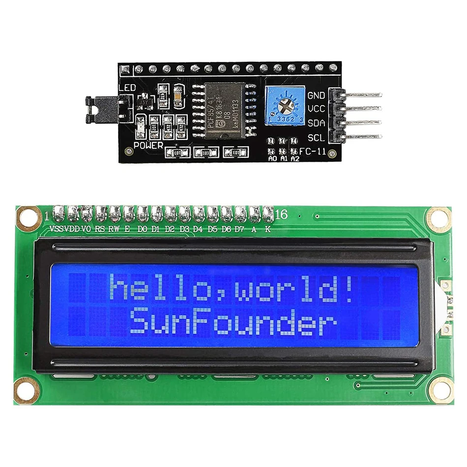 LCD1602 + I2C 1602 16x2 1602A Blau/Grün bildschirm HD44780