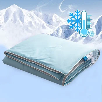 Klimaanlagen-Bettdecke für den Sommer, reine Farbe, Kühldecke aus Eisseide, leichte und glatte