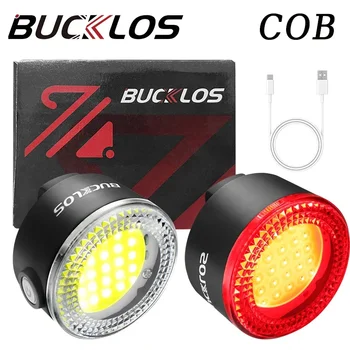 BUCKLOS COB Fahrrad Rücklichter Scheinwerfer USB Aufladbare Fahrrad Sicherheit Warnlicht MTB LED Vorne Hinten