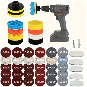 75-mm-Polieraufsatz, Batterie-Schraubendreher, Polier-Set, Polier-Set, Polieraufsatz (47 Stück)