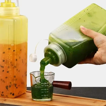 Großkalibrige Kunststoff-Quetschflasche für Sauce, Marmelade, Salat, Gewürze, Essig, Ketchup, Saucen