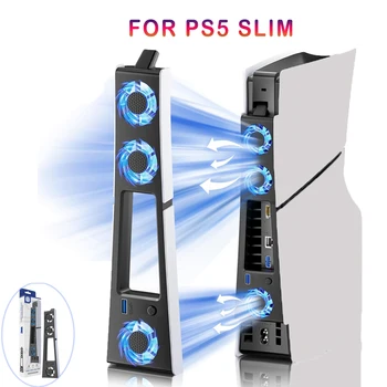 Gaming-Kühlerlüfter, effizientes Kühlsystem mit LED-Licht-Rauschunterdrückung für PS5 Slim Cooling Fan Disc