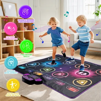 【HEISS】Tanzspielmatte, elektronische Tanzmatte, integrierte Musik, interaktives Tanzspielpad mit zwei Spielen