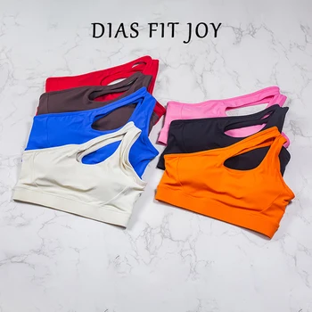 DIAS FIT JOY Damen One Shoulder Sport-BHs Yoga Top Weste Yoga Gym Outdoor-Sport Laufen Fitness Unterwäsche