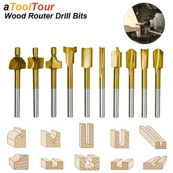 Holzbearbeitung Router Bit HSS Fräsen Cuuter für Dremel Dreh Werkzeuge DIY Holz Hartmetall Carving Gravur