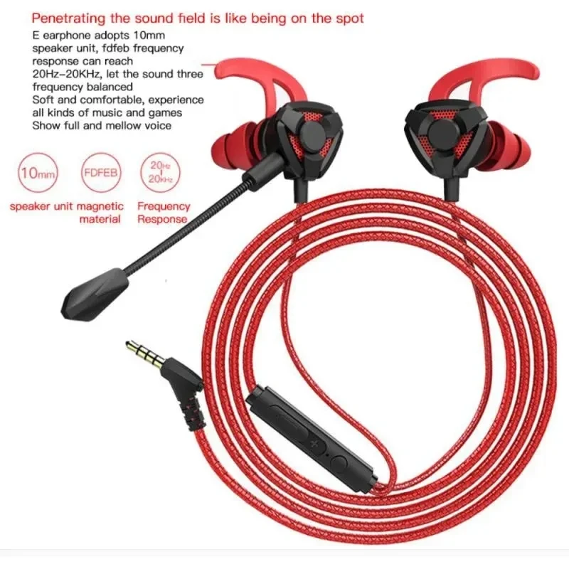 Headset Gamer Kopfhörer Kabel Kopfhörer Gaming Ohrhörer mit – Bild 4