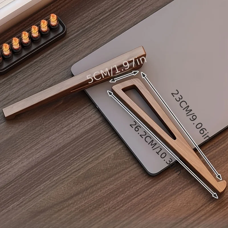 Tragbarer, faltbarer Laptopständer aus Holz, ergonomisch 12 ° – Bild 4