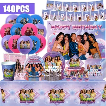 Katseye Geburtstagsdekoration Superstar Party-Favors Aufkleber Poster Ballons Hintergrundbanner