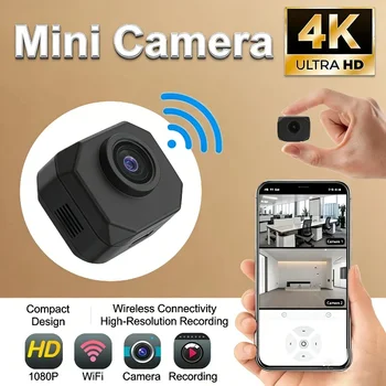 4K HD WLAN-Sicherheitskamera für Zuhause Mini Smart Indoor IP-Überwachung mit APP-Fernüberwachung Tragbares