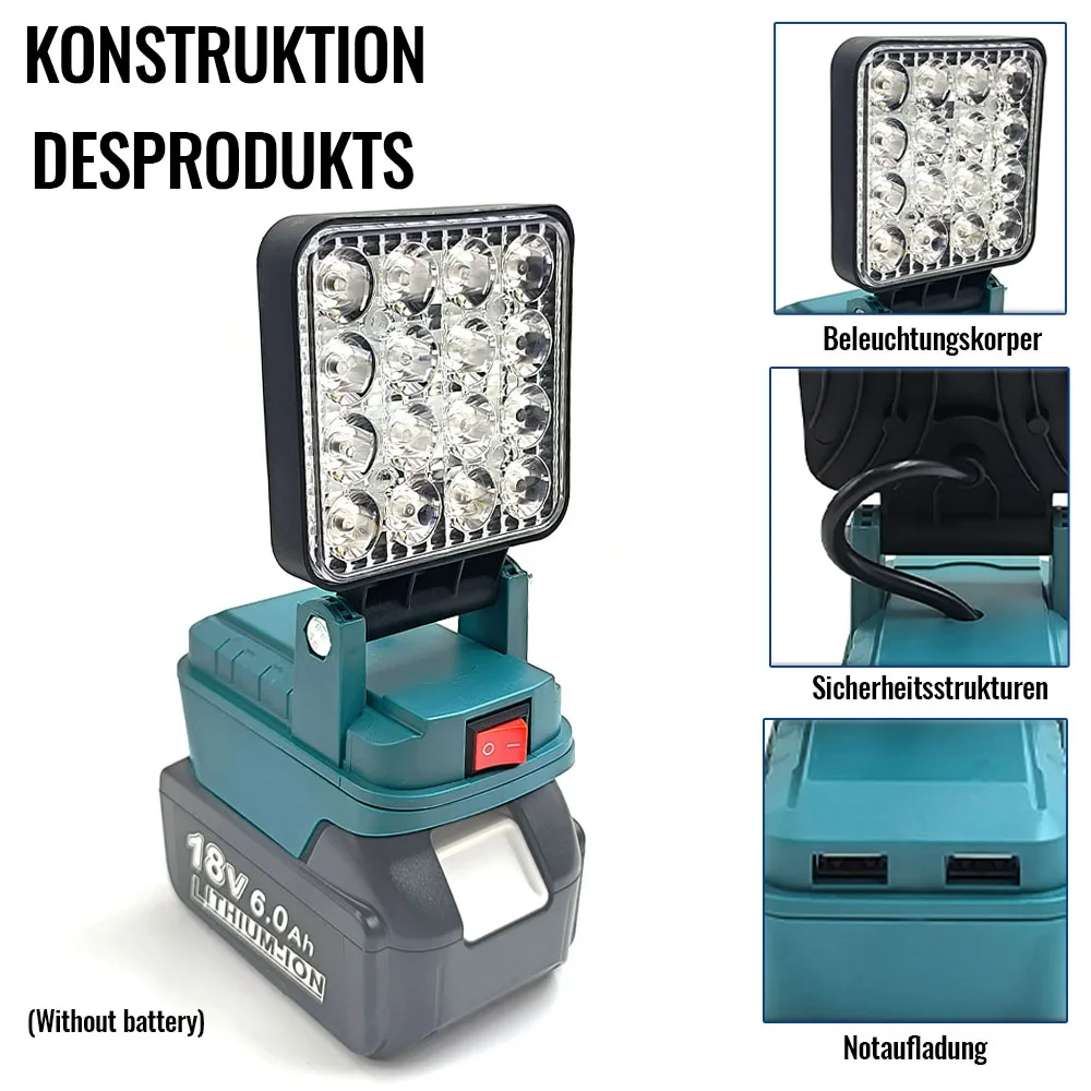 Für Makita 14,4V-18V Li-Ionen-Akku Laterne – Bild 5