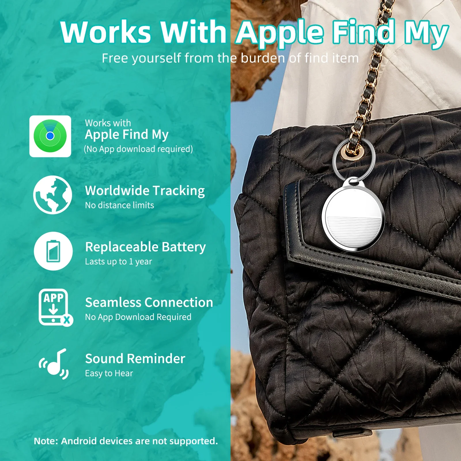 Mini-GPS-Tracker für Apple iOS System Find My APP Tag Wallet – Bild 3