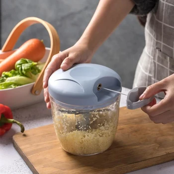 500/900ML Hand Chopper Manuelle Seil Küchenmaschine Slicer Schredder Salat Maker Knoblauch Zwiebel Cutter