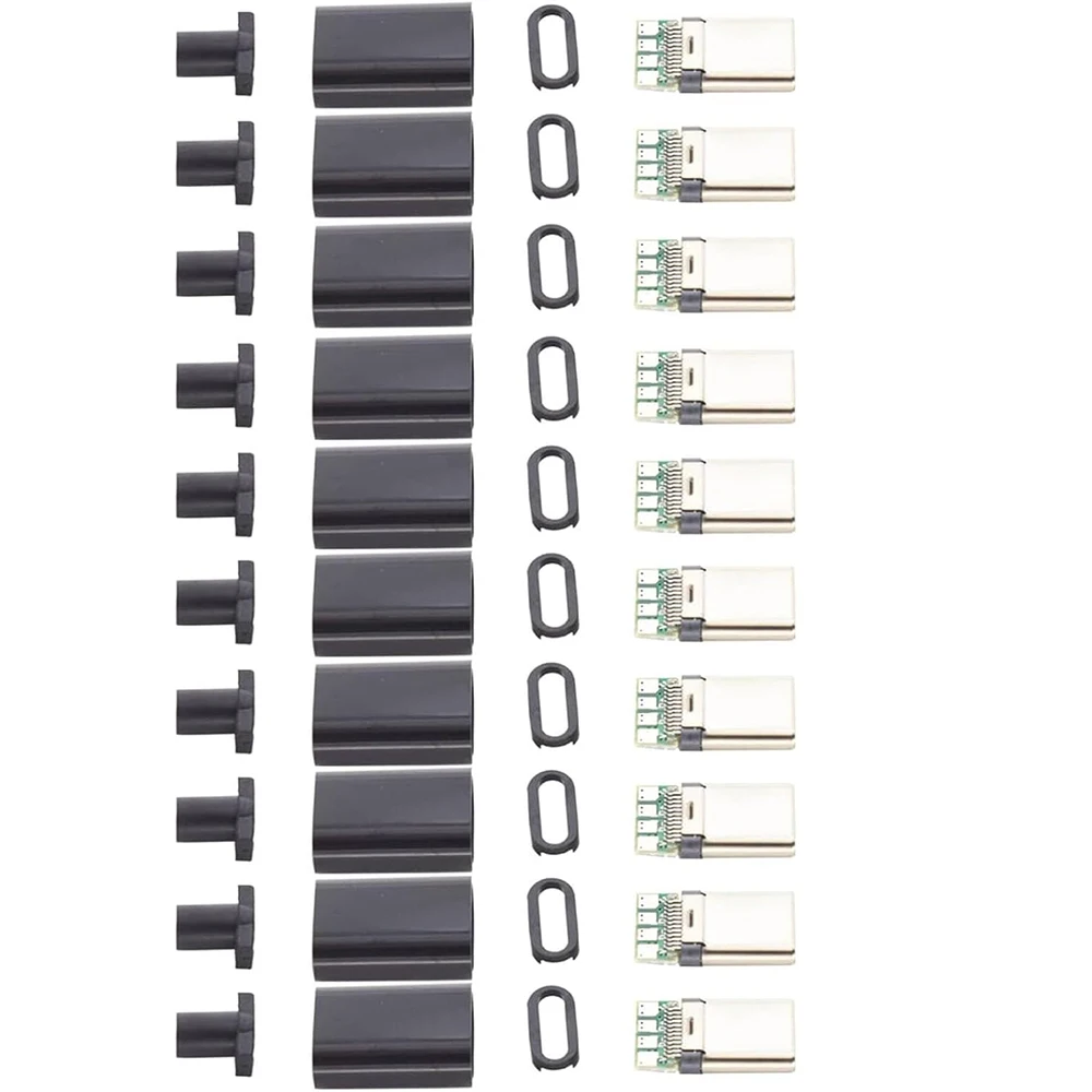 5/10 Sätze USB 3.1 Typ C Stecker Stecker DIY Lötdraht USB C – Bild 6