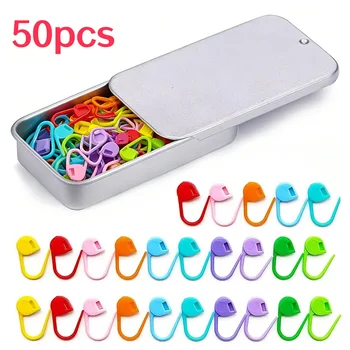 Mix Farbe Kunststoff Harz Kleine Clip Locking Stitch Marker Häkeln Latch Strickwerkzeuge DIY (50 Stück)