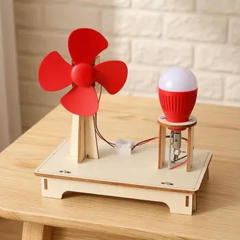 DIY Holz-Windkraft-Experimentier-Set Praktisches MINT-Lernset Physik Energie Wissenschaft Zusammenbaubares