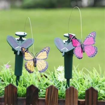 Gartendekoration, solarbetrieben, tanzende flatternde Schmetterlinge, fliegender summender Vogel, Garten, Hof