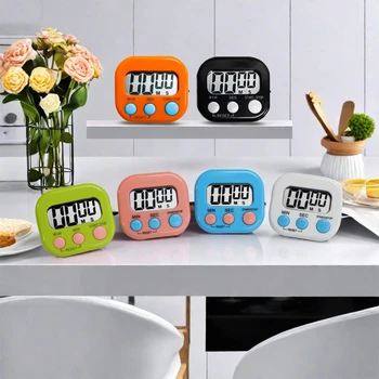 Magnetischer LCD-Küchentimer - digitale Count-Up/Down-Stoppuhr zum Kochen, Backen, Studium, Sport und Dusche