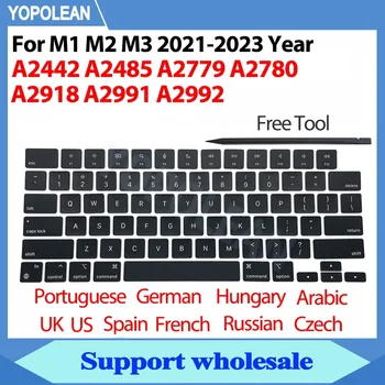 Laptop A2442 A2485 A2779 A2780 A2918 A2991 A2992 A2681 Tastenkappen Tasten Schlüsselkappe Set für MacBook Pro