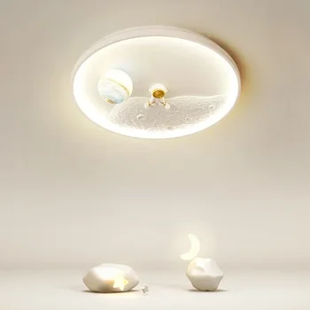 Moderne LED Deckenleuchte Cartoon Kinderzimmer Schlafzimmer Beleuchtung Studie Astronaut Mond Deckenleuchte