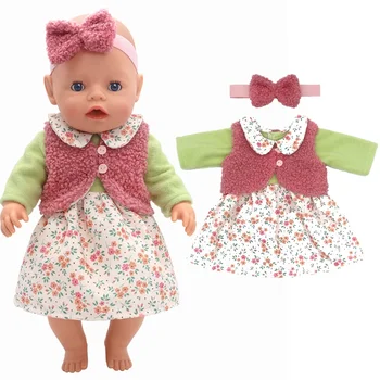 Puppe Kleidung für 43 cm Baby Puppe Leder Jacke Hosen Set für 17 Zoll Baby Puppe Mantel Winter Kleidung Drop