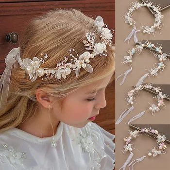 Kopfkranz Kinder Blumenkrone für Haare Blumenkrone Blumenmädchen Kopfschmuck Kränze für Mädchen Blumen Tiaras