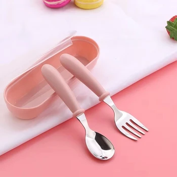 Baby Gadgets Geschirr Set Kinder Utensil Edelstahl Kleinkind Geschirr Besteck Cartoon Infant Lebensmittel